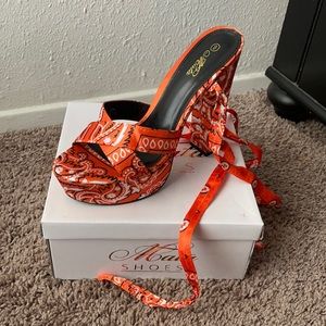 Bandana Lace Up Heels